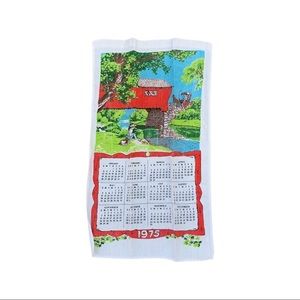 Vintage tea towel, Cottagecore vintage 1975 tea towel kitchen linen, hand towels